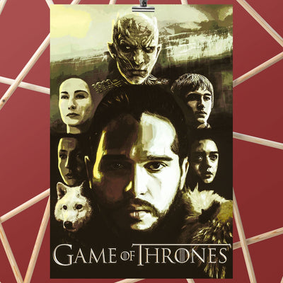 Game of Thrones Jon Snow Team Fan Art Poster