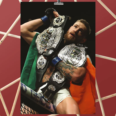 Conor McGregor Sitting on Cage Poster