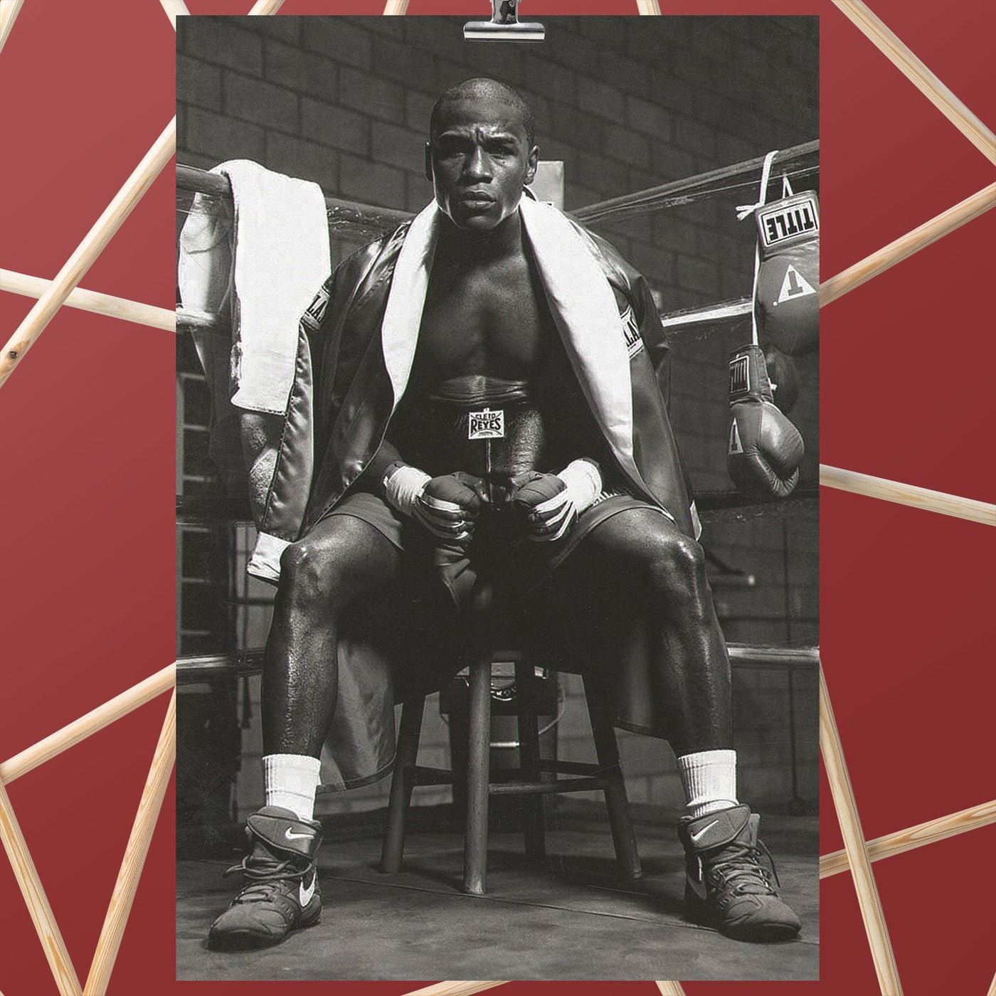 Floyd Mayweather Black and White Poster