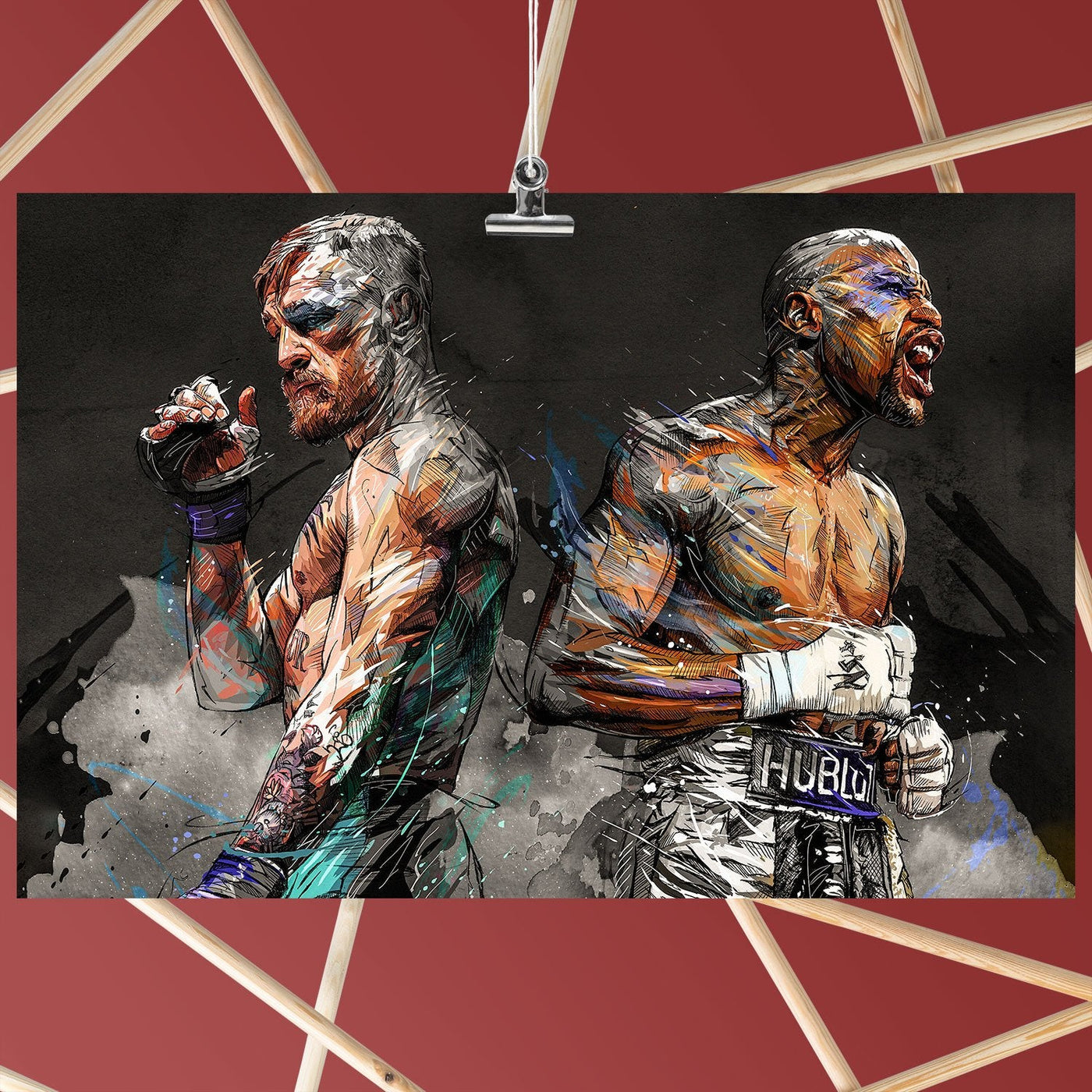 Floyd Mayweather vs Conor McGregor Art Poster
