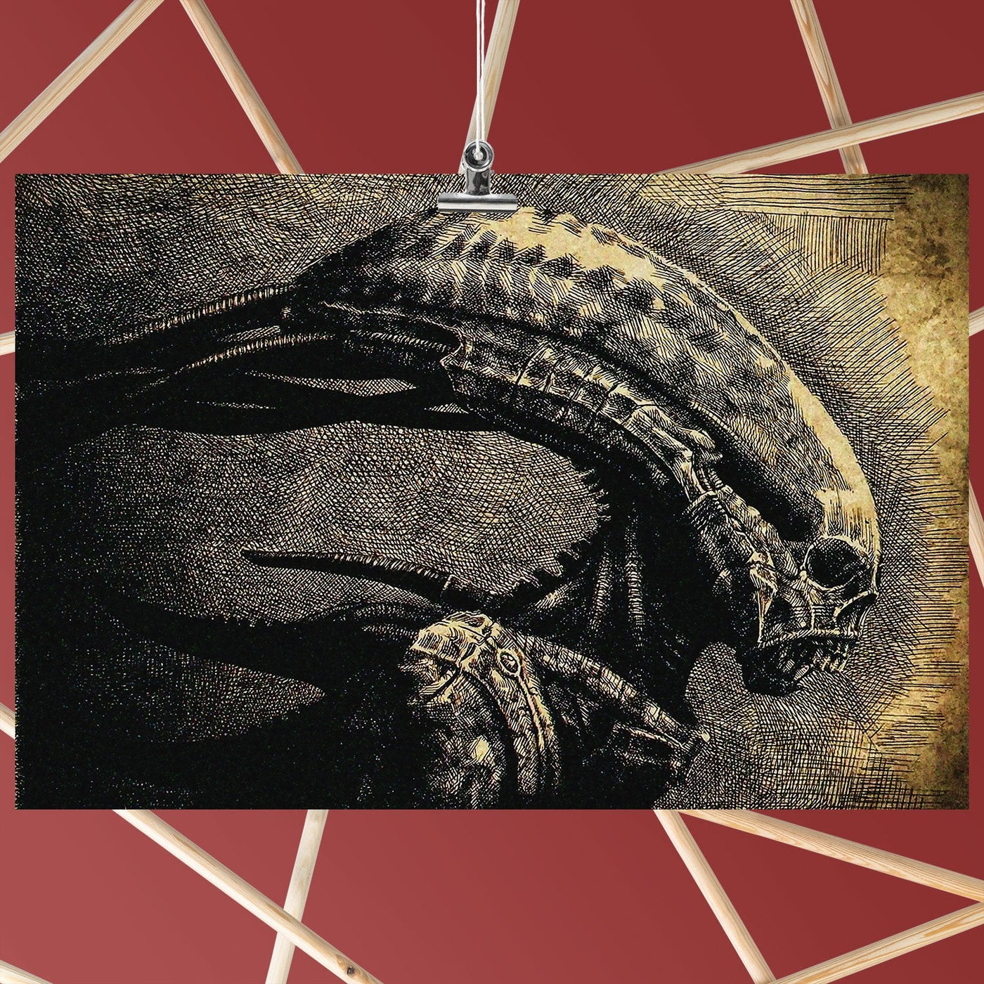Alien Head Art Movie Poster