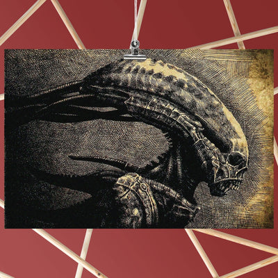Alien Head Art Movie Poster