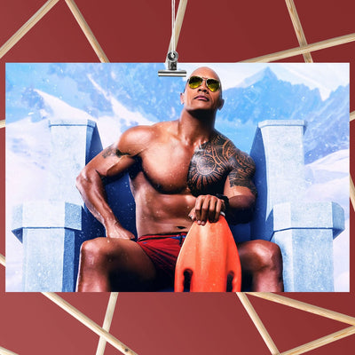 Baywatch 2017 Rock Dwayne Johnson Movie Poster