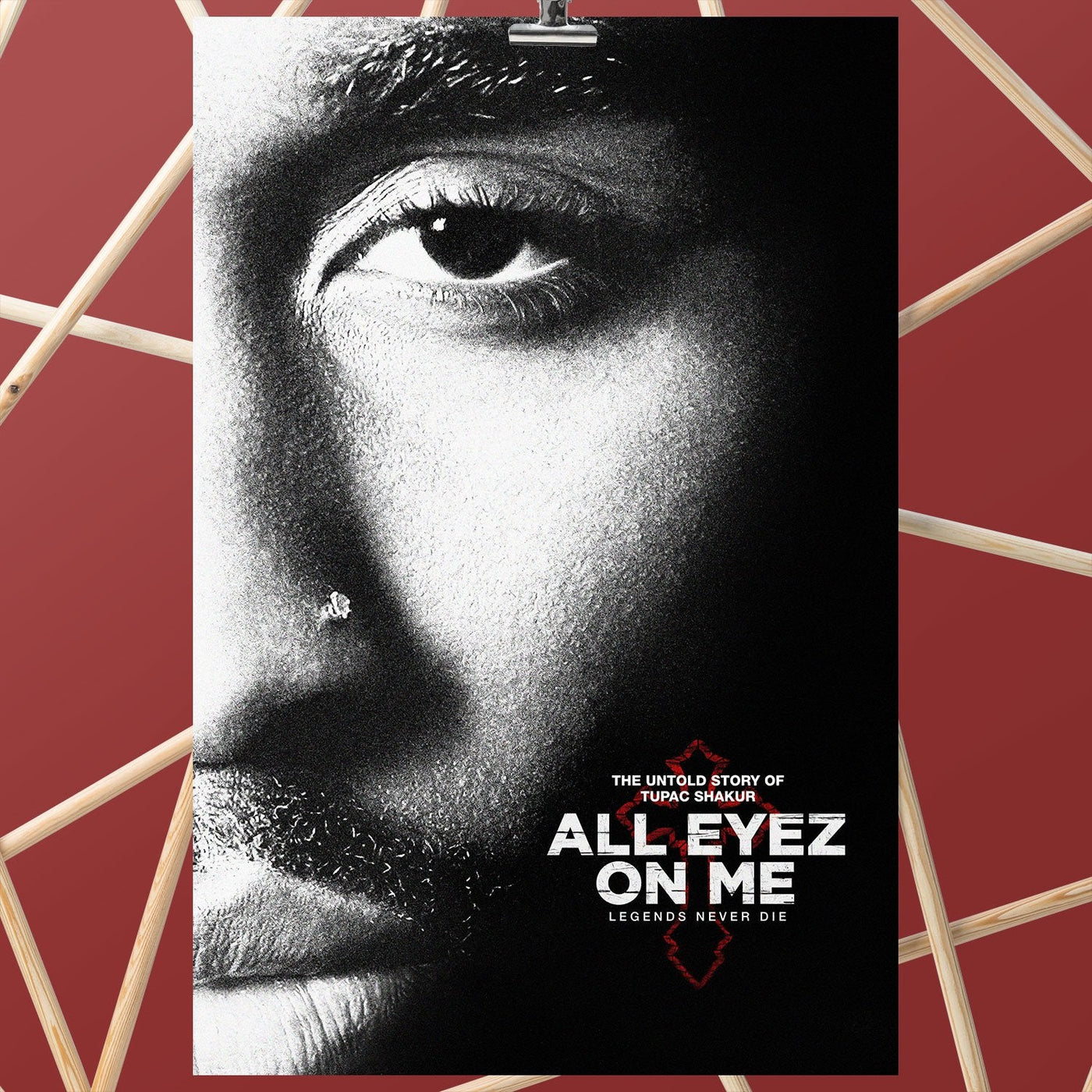 All Eyez on Me Tupac Shakur B&W Poster